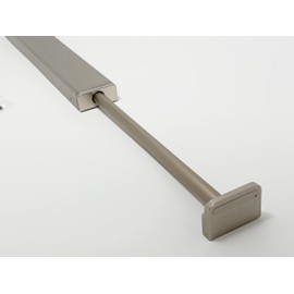 Designer Wardrobe Reversible Closet Valet Rod 11.75" or 13.75" Length with 8.5" Retractable Pullout Extension and Installation Hardware (Matte Nickel, 13.75 Inch Long)