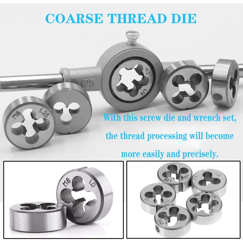WANGR 8 Pcs Metric Dies Set - Tap and Die