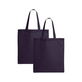 Q-TEES QTB Large Blank Heavy Duty Reusable Canvas Tote Shopping Bag (Pack of 2) (Navy)