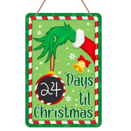 WhatSign Christmas Advent Calendar 2024-8" x 12" Christmas Countdown Calendar Sign Days Till Christmas Countdown Advent Calendar Christmas Hanging Sign Xmas Decor Gifts for Kids Teens Adults