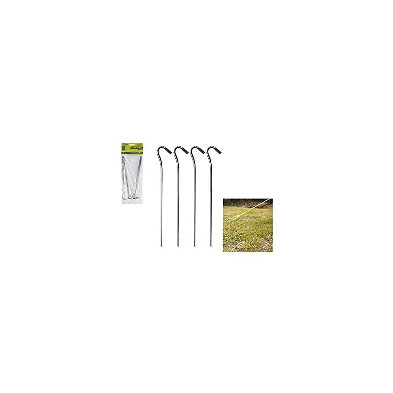 Summit 4 Pack of Steel Hook Pin Tent Camping Pegs