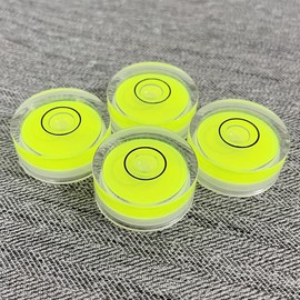 YMGBHNKJLS 4Pcs Small Circular Bubble Levels with Double Sided Adhesive Bottom Mini Little Stick-on Bubble Spirit Level Measuring Layout Tools Levels (25x10mm)