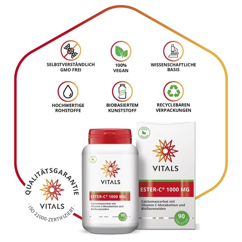 Vitals - Ester-C, 1000mg Superior Form of Vitamin C, 90