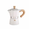 Aluminum Coffee Pot with Wood Grain Handle Moka Coffee Pot