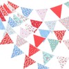G2PLUS 12 m Fabric Bunting Garland, Blue and Red Bunting