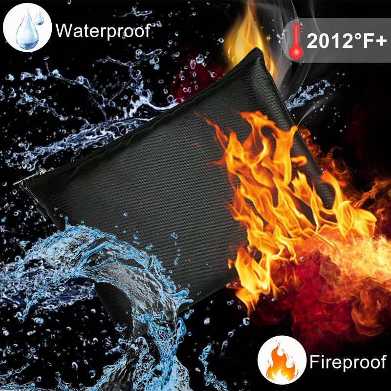 DBREAKS Fireproof for Document Bag, Pack of 2 Fireproof Bag,