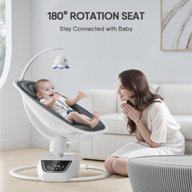 Baby Swings for Infants, FasonBaby Multi-Motion Baby Swing, 3D-Motion Electric Baby Swing with 5 Motions & 4-Speeds, Adjusted-Position Infant Swing with Music Speaker, 10 Preset Soothing Melody