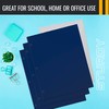 Better Office Products Two Pocket Portfolio Folders, 50-Pack, Blue, Letter