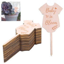 30Pcs Let Love Grow Cloth Shape Wooden Plant Stakes, Watch Me Grow Succulent Tags Baby Shower Favor Labels,Garden Marker Signs for Wedding,Bridal Shower,Anniversary,Thanksgiving,and Potted Plants