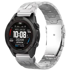 synsing 26mm Titanium Metal Band Compatible for Fenix 8 51mm/Enduro 3 51mm/Fenix 6X Pro/7X Pro/5X Plus,22mm Quick Release Band for Fenix 8 47mm/E 47mm/Fenix 6 Pro/7/5 Plus/EPIX 2/Forerunner 965