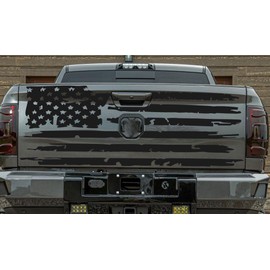 Distressed American Flag Truck Decal – Waterproof and Fade-Resistant Vinyl Tailgate Sticker for Pickup Trucks, SUVs, Cars – Patriotic USA Flag Sticker, Outdoor Vehicle & Windows Decoration