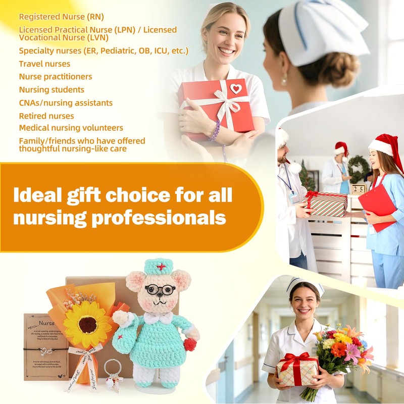 Crochet Nurse Gift for Women Nurse Practitioner Appreciation Plush Decor