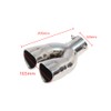 idain 2.5 inch Inlet Dual Exhaust Tips Muffler Tip,Chrome Heart-Shaped
