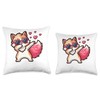 Cat Heart Shape Sunglasses Dabbing Dance Lover Throw Pillow