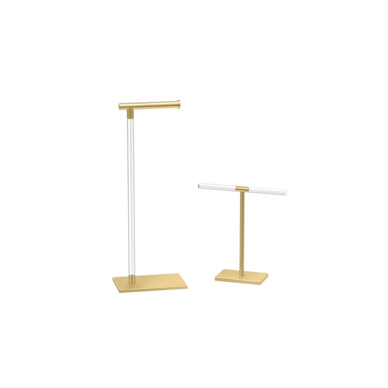 Modern Toilet Paper Holder and Vanity Towel Holder Set, Crystal