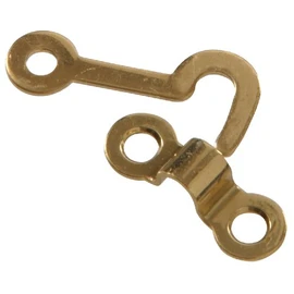 The Hillman Group 853010 Solid Brass Decorative Hooks with Staples - Bright Brass Finish 2-Pack