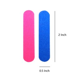 KISEER Mini Nail Files Bulk, 100 Pcs Disposable Double Sided Emery Boards Travel Size for Men, Women, Kids (Blue and Pink)