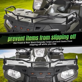 KATIMOTO Front & Rear Rack Extender Kit for Sportsman 570 450 14-23, Storage Heavy Steel Rack Extender for Sportsman X2/SP/Touring 570/450 2014-2023 Accessories, Replace OEM #2879716, 2879717