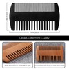 Kootinn Wooden Beard Comb Kit, Dual Action Fine & Coarse