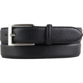 BELTINGER Italian Suit Belt 30mm Wide Mens Suit Belt Trouser Belt Textured Leather Buckle Silver, black, silver