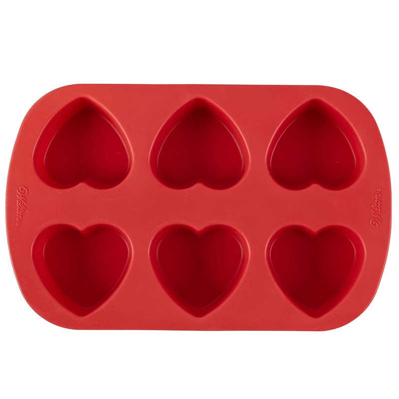 Wilton 2105-4824 Molde silicón mini corazónes 6 cavidades (2.5 x