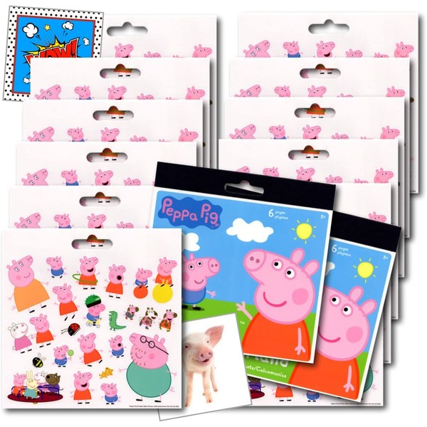 Peppa Pig Stickers Party Favors ~ Bundle Includes 12 Sheets of Peppa Pig Stickers (Peppa Pig Party Supplies)
