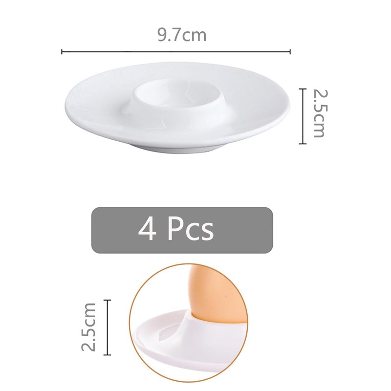 Jidyllic Soft Boiled Egg Holder Set,4 Pcs Egg Cups White