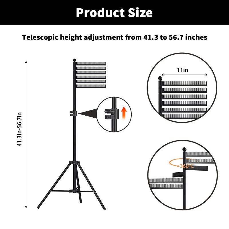 ikare Hair Extension Holder Tripod - Height Adjustable Braiding Rack