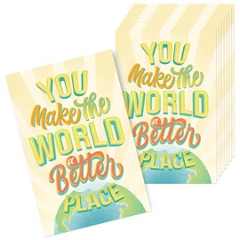 T MARIE 50 Appreciation and Recognition Postcards - You Make the World a Better Place - Kudos Note Cards for Staff, Volunteer, Team, Donor, Teacher, Student, Nurses, Doctors and More