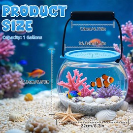 Novique Beach Aquarium Kit Clear Portable Plastic Fish Tank Catch and Release Design Transport Container for Kids Beach Must Haves Crab Catching Kit Small