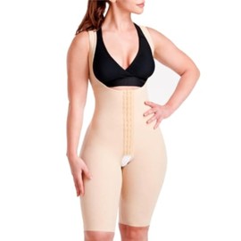 MARENA FCBHRS - Body de compresión para mujer, longitud corta, control de abdomen, después de la cirugía, ropa de compresión, Beige, S