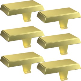 Tcevily 5 Pack Christmas Stocking Holder Bases - Mantel Stocking Hangers Hanging Hooks for Fireplace Stand Hanger Holder Weighted Hangers for Xmas Holiday Decoration (Gold, 5)