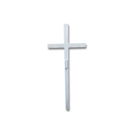 Woodhaven Large Memorial Cross - Perfect For Outdoor And Memorial Sites - Steel Grave Marker White Powder Coat Finish - Headstone Replacement - Made In The USA