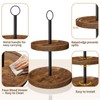 Tiered Tray Stand, Rustic 2 Tier Round Serving Tray, 1-Pack