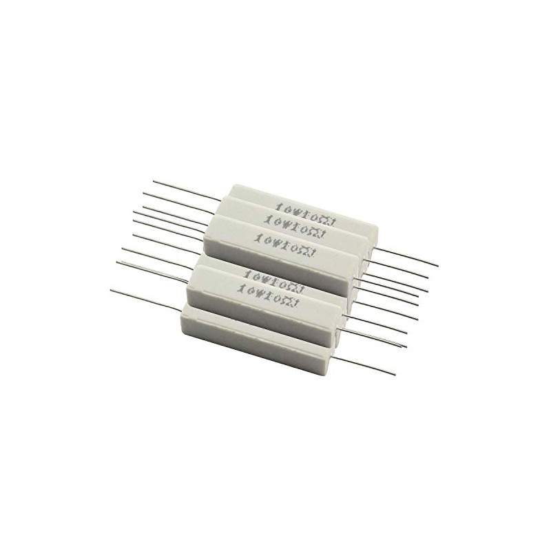 Tegg 10PCS Cement Resistors 10W Horizontal 10 ohm 5% Ceramic