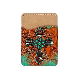 Rindstone Leather Cross Phone Wallet - Card Holder - Cell Wallet - Phone Caddy - Stick on Card Wallet