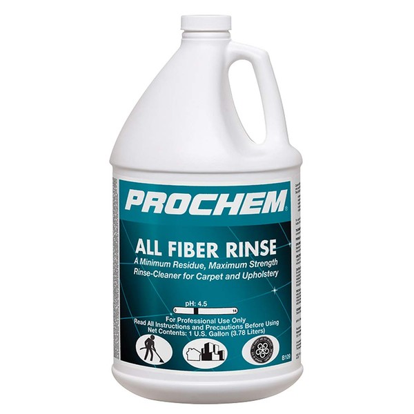 Prochem All Fiber Rinse Concentrate Professional Solution for Carpet and Upholstery, Use After Cleaning, Leaves Fibers Bright and Soft to Touch, 1 Gal, 4 Pk