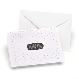 Hortense B. Hewitt Silver Polka Dot Thank You Notes and Envelopes - 100 Pack