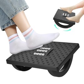 Comfortable Desk Footrest with Ergonomic Plastic Cushion and Massage Points for Ultimate Office Comfort