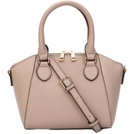 Miwoluna Women's Shoulder Bag, Double Strap, 2-Way Bag, Mini Lightweight, Compact, Faux Leather, beige, (greige)