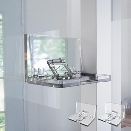 Sliding Door Lock, Upgraded 2 Pack Sliding Glass Window Door Security Locks with Triangle Buckle Extra Strong Adhesive for Child Pet Home Safety Easy Installation Sliding Patio, Closet, Cabinet Lock