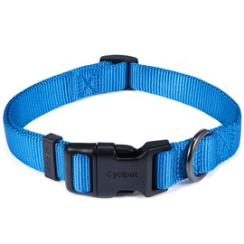 Cyclpet Premium Classic Nylon Adjustable Dog Collars,Soft and Regular 3/4 Inch Wide Dog Collars with Quick Release Buckle for Medium Dogs Walking and Training. (Medium, Classic Blue)
