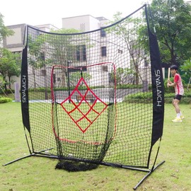 SIYALAICH 7 x 7 ft Baseball & Softball Hitting Net,Pitching Swing Practice Net,for Kids and Adults of All Skill Levels