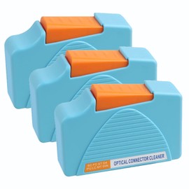 Duogalia Fiber Cleaner Box - 3 Pack FTTH Fiber Optic Cleaning Box for FC & SC & LC End Faces & Optical Connectors -Over 500 Times Anti Static Clean Swab, Blue