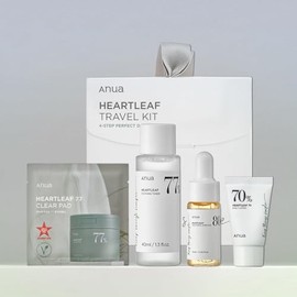 ANUA- Kit coreano de prueba de suavizado Heartleaf | tamaño de viaje, set de regalo con almohadilla transparente Heartleaf 77, Heartleaf7