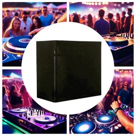 Gdrasuya10 DJ Display Stand Scrim 48" x 24" Black DJ Facade Booth Light Scrims DJ Event Booth Facade Table Lighting Scrims for DJ Booth Station DJ Controller Stand DJ Booth Cover, Black