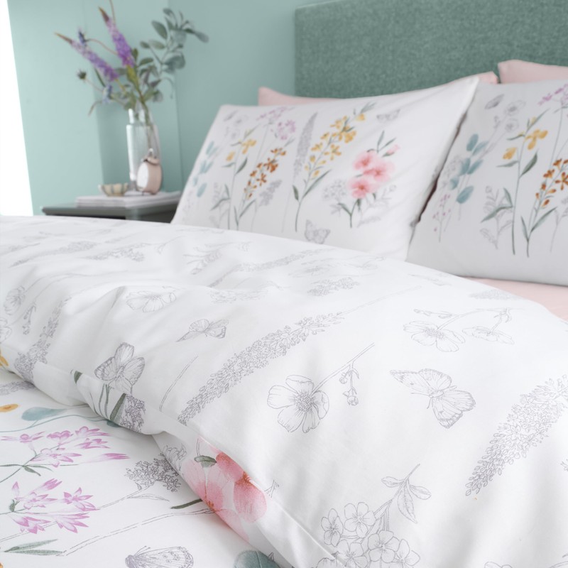 Catherine Lansfield Emilia Floral Reversible Single Duvet Cover Set with