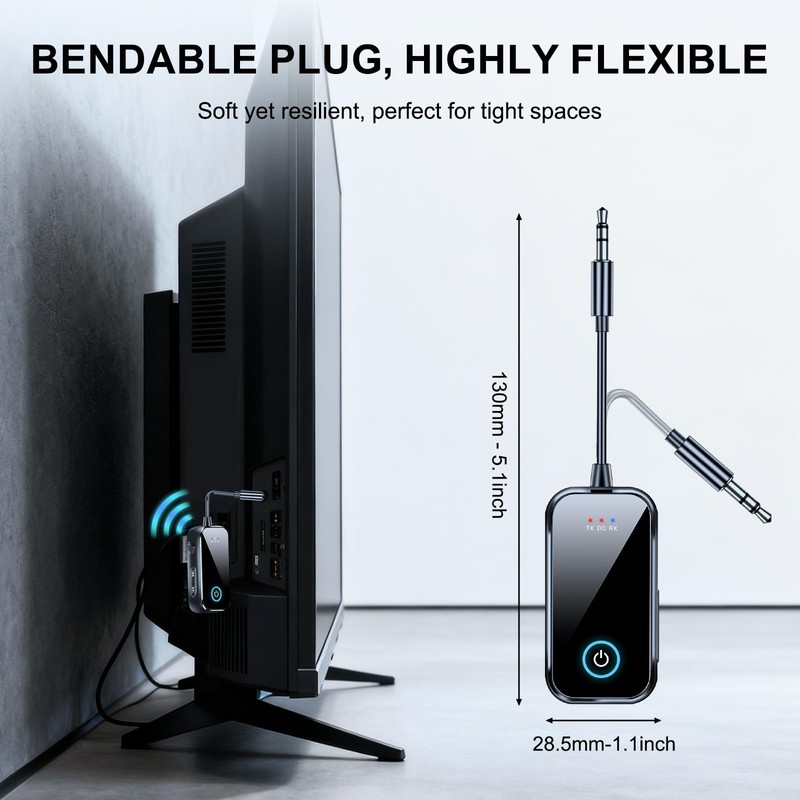 2-in-1 Bluetooth 5.4 Transmitter Receiver/Mini Portable Wireless Audio Adapter for
