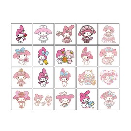 40 Sheets Melody Temporary Tattoos Birthday Themed Party Supplies Decoration Favors Cartoon Cute Sticker for Kids Boys Home Activity Class Prizes Carnival Christmas Rewards