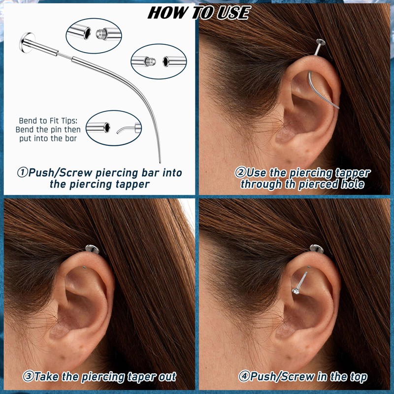 Chriscoco 14G Piercing Taper ASTM F136 Titanium Piercing Insertion Tool